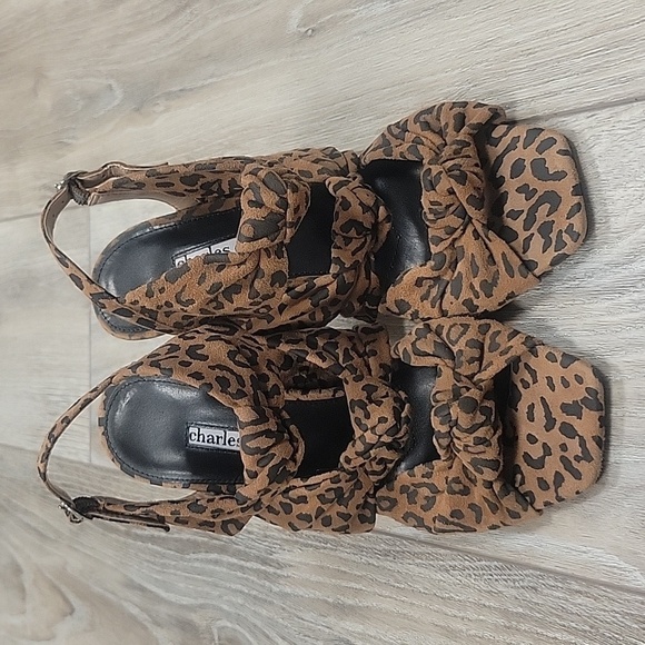 Charles David 6 1/2 Vinnie Knotted Slingback Leopard Print Stiletto Sandal - Picture 6 of 8